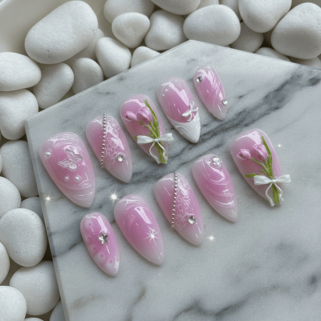 Pink Tulip Blossom GL123